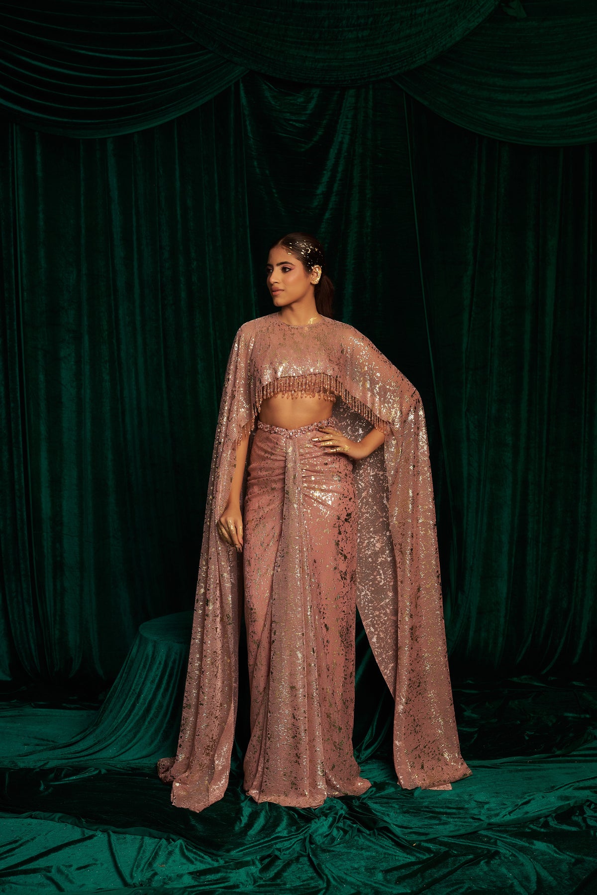 Drape Skirt And Cape Set — image 1