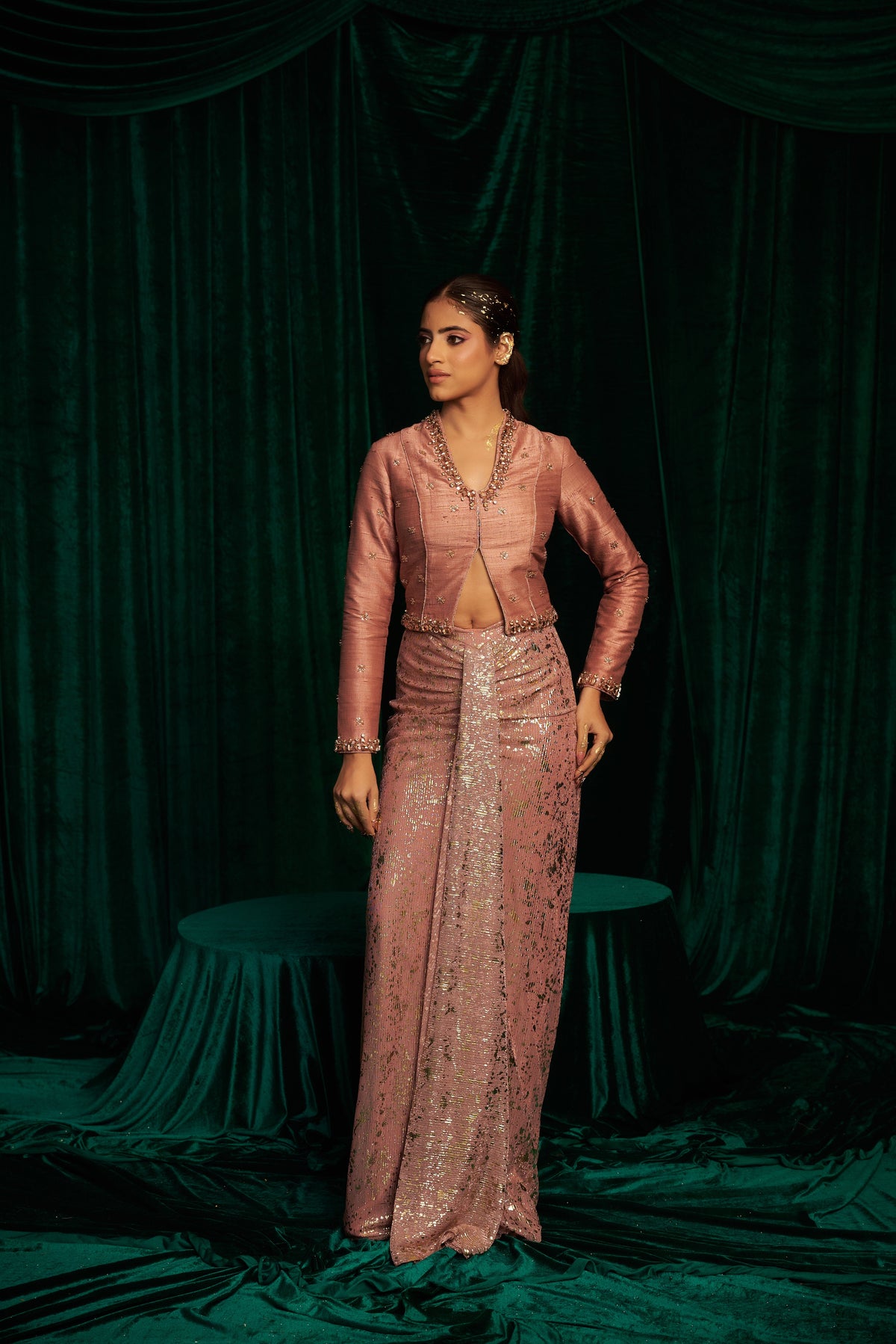 Raw Silk Jacket And Drape Skirt — image 2