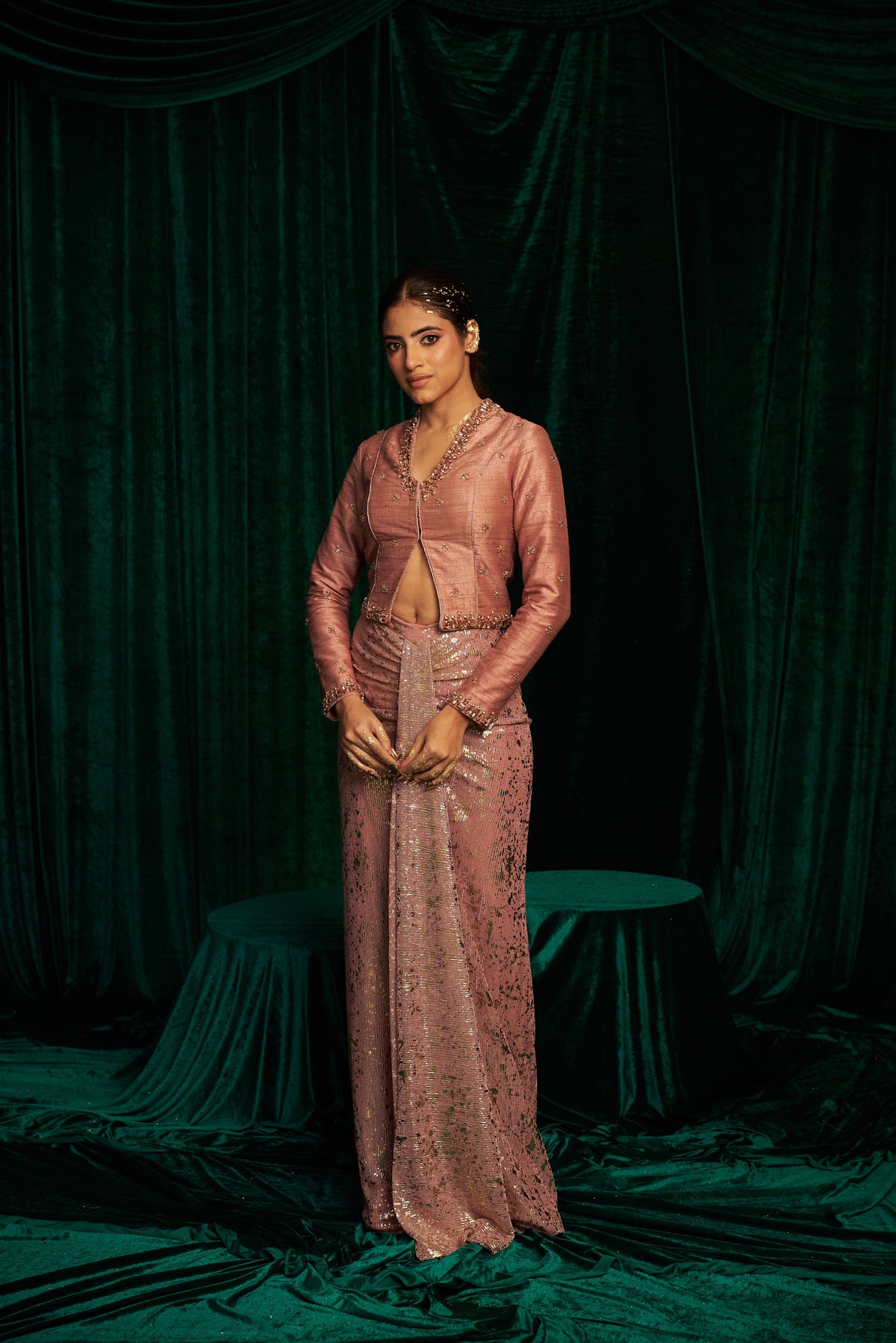 Raw Silk Jacket And Drape Skirt — image 3