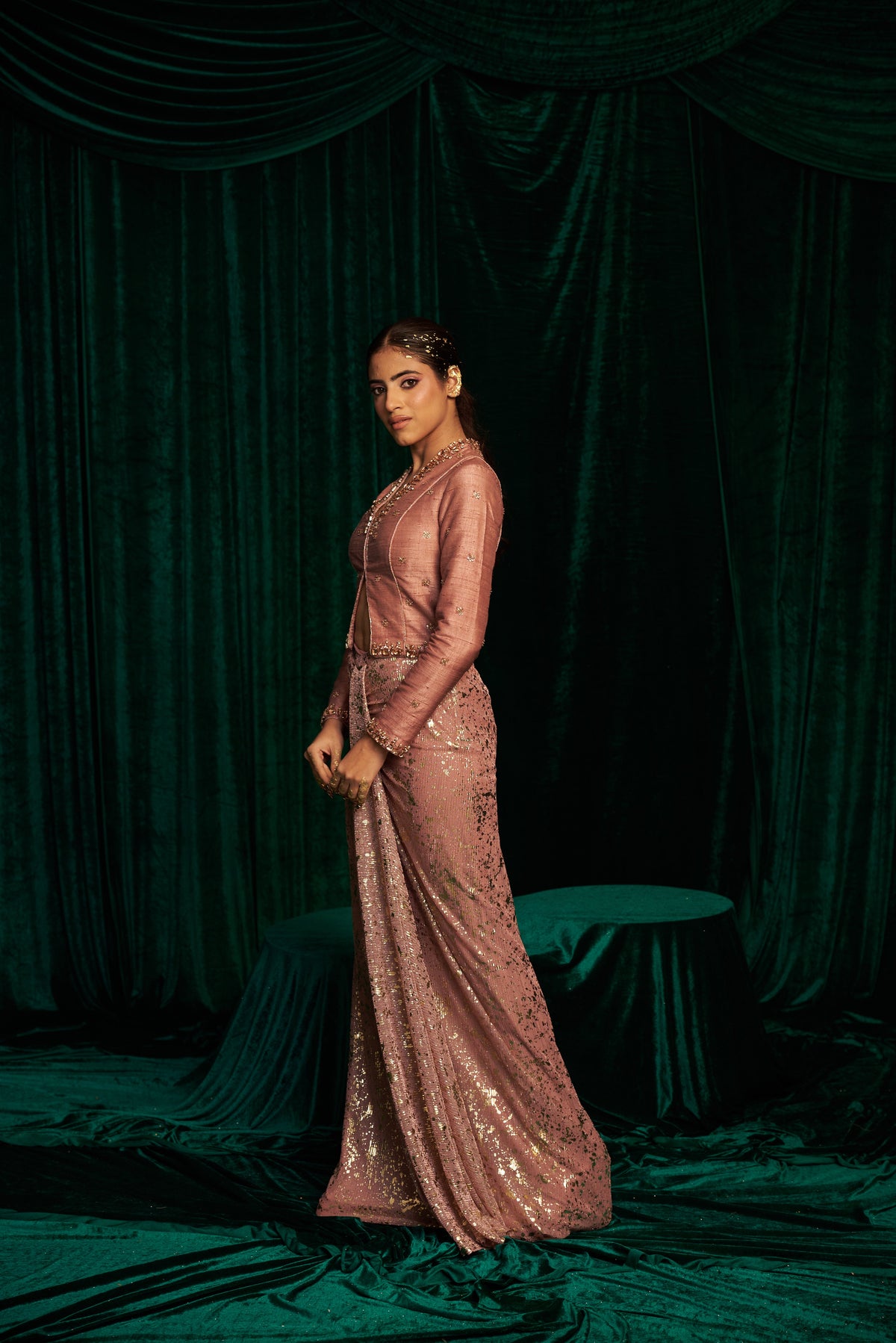 Raw Silk Jacket And Drape Skirt — image 4