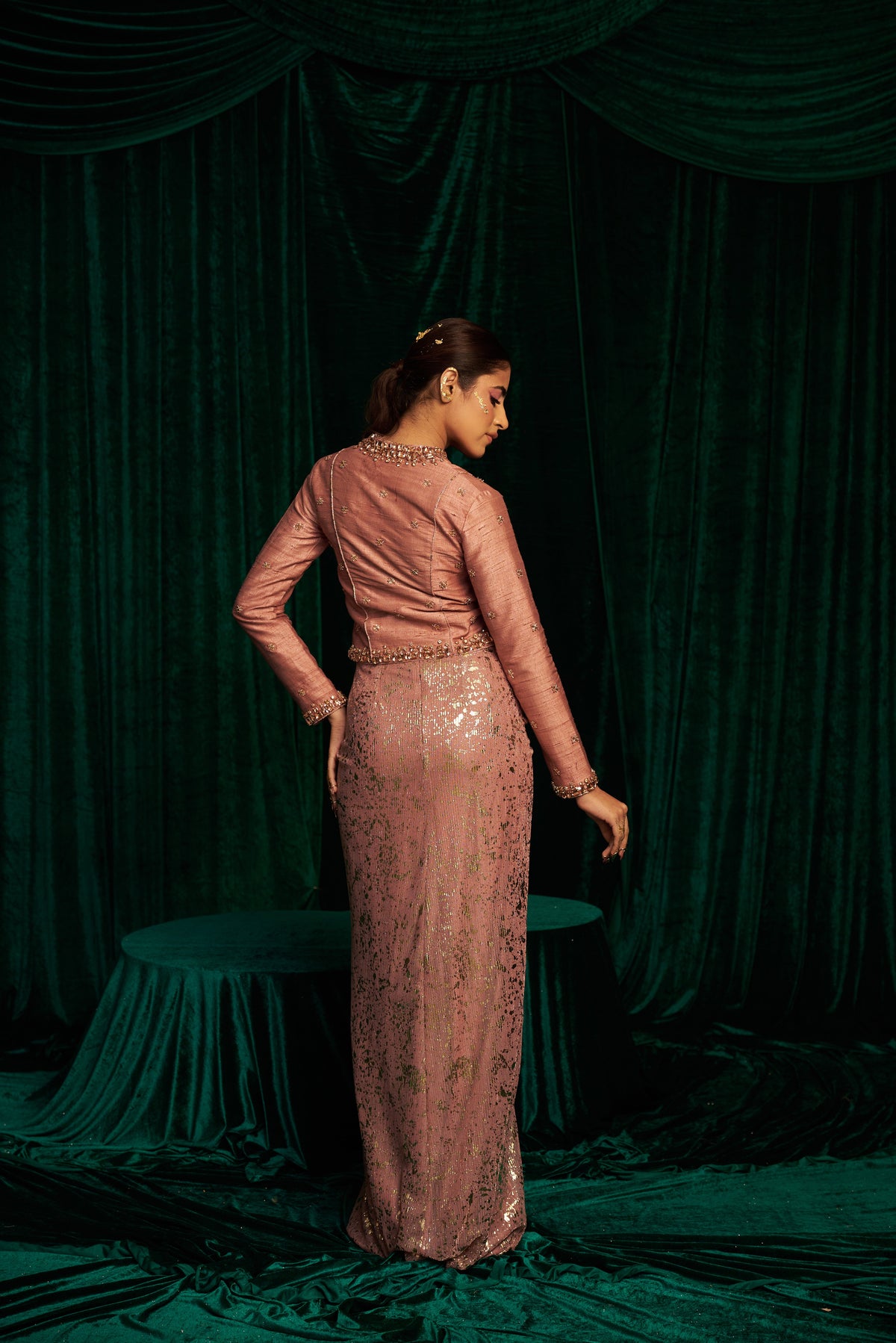 Raw Silk Jacket And Drape Skirt — image 5