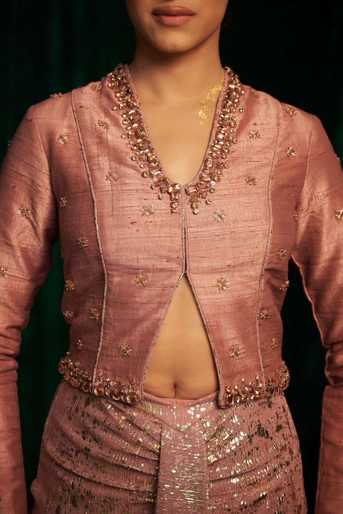 Raw Silk Jacket And Drape Skirt — image 6