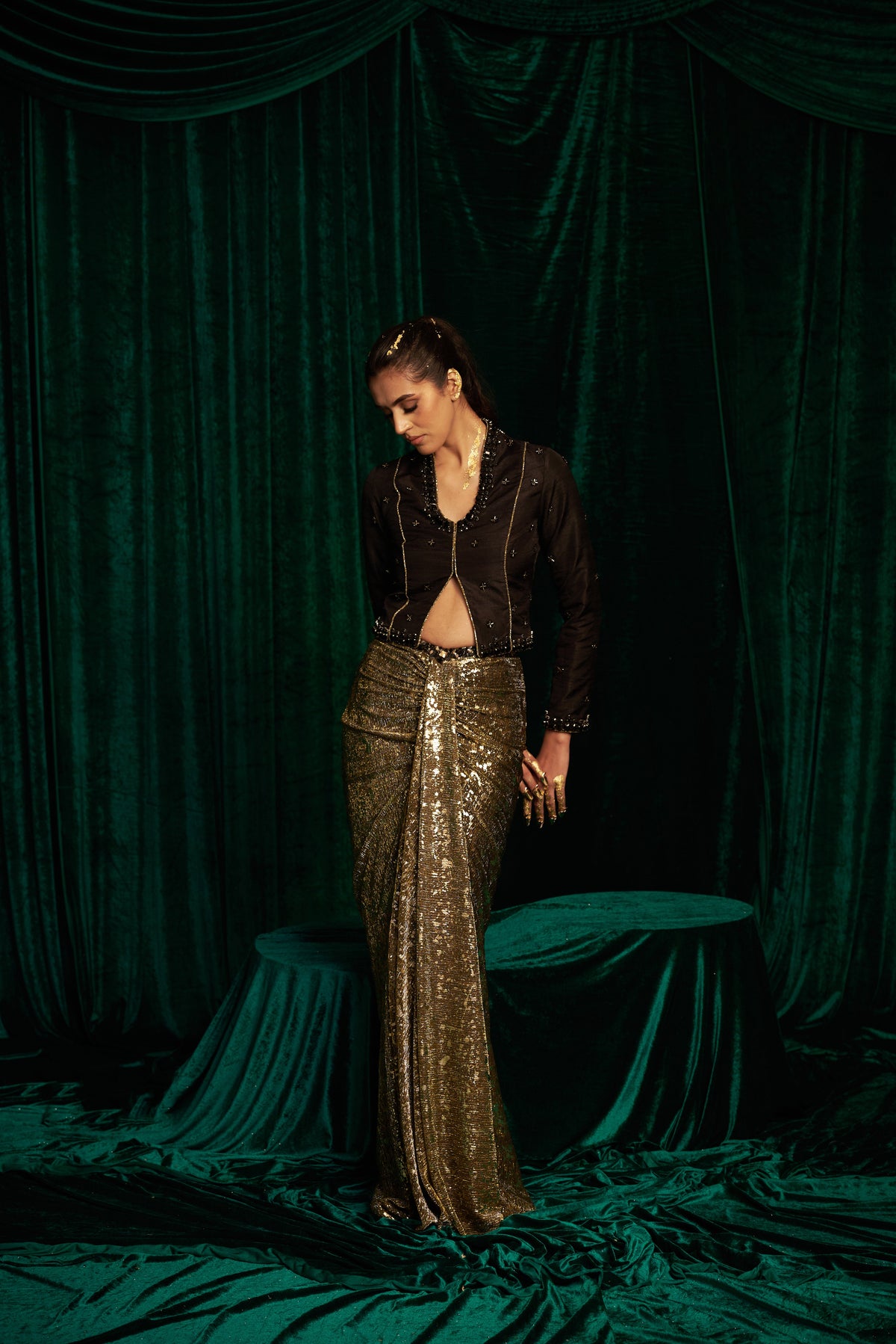 Raw Silk Jacket And Drape Skirt — image 10