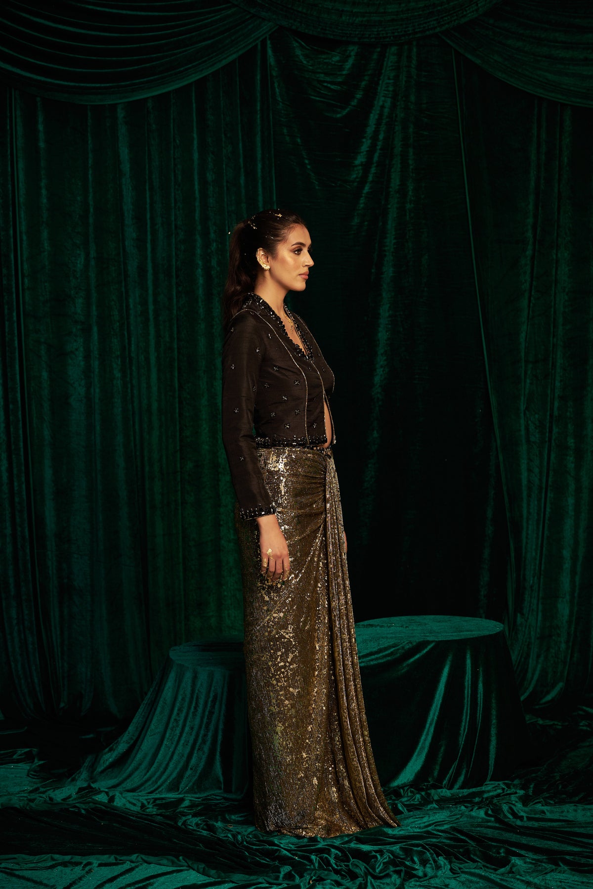 Raw Silk Jacket And Drape Skirt — image 11