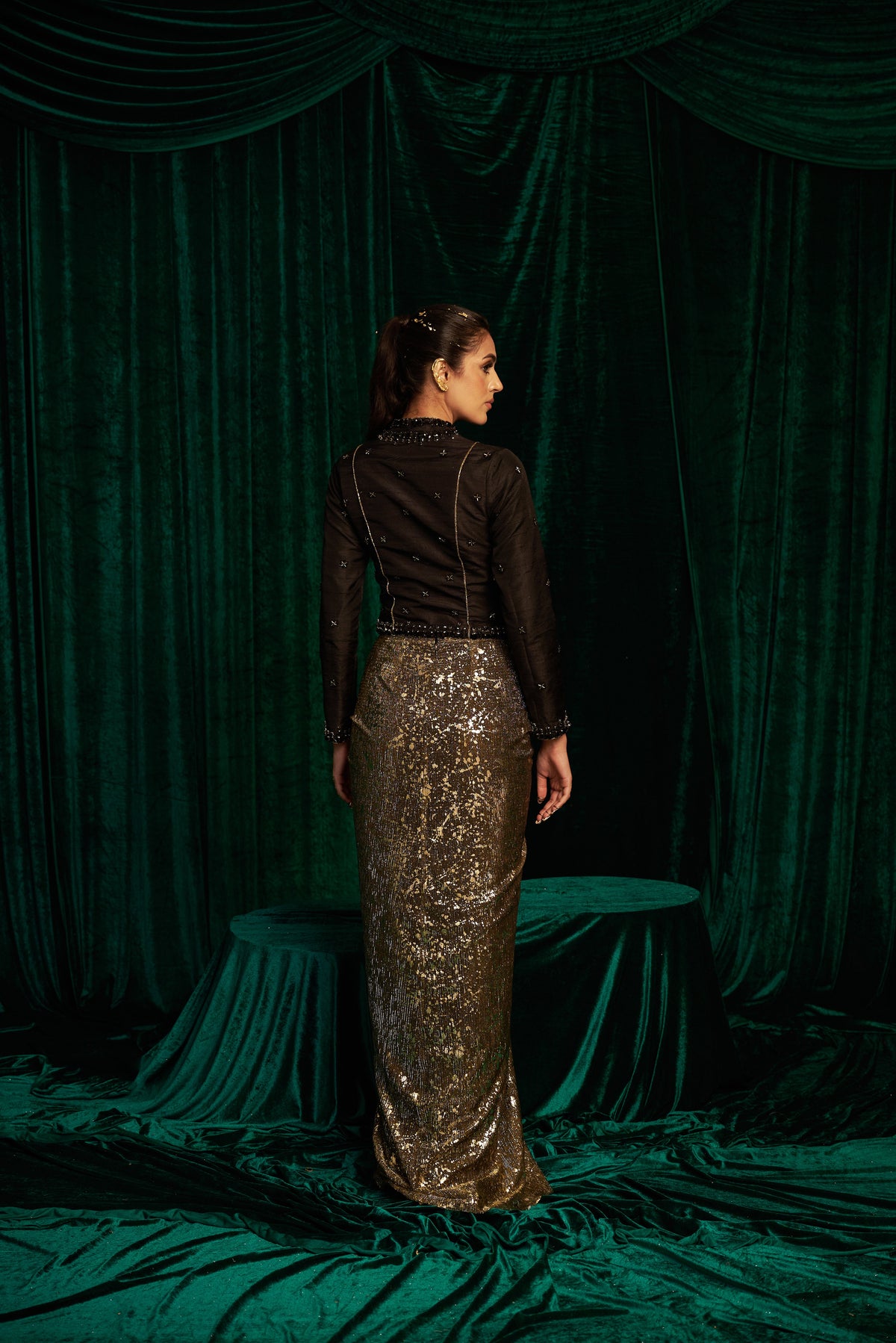 Raw Silk Jacket And Drape Skirt — image 12