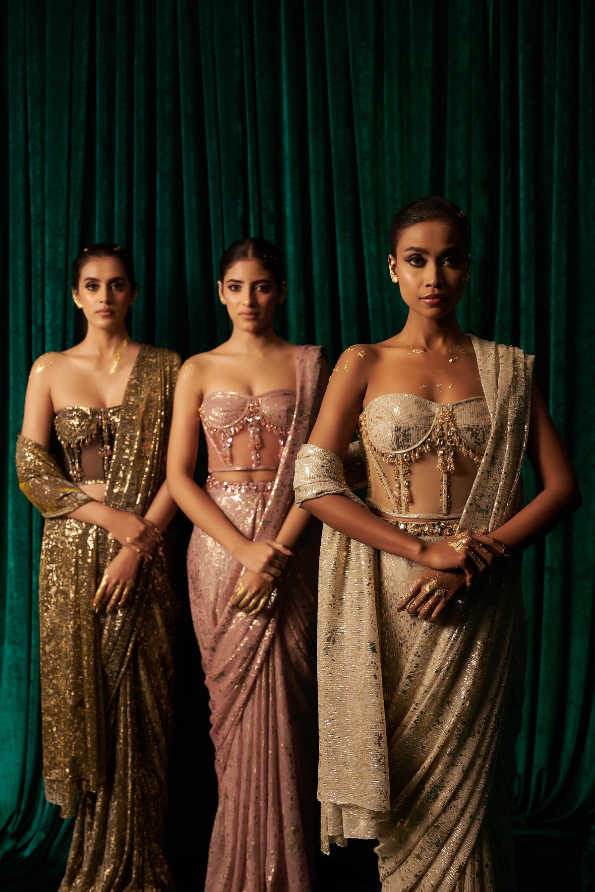 Tassel Corset Blouse With Classic Drape Saree — image 14